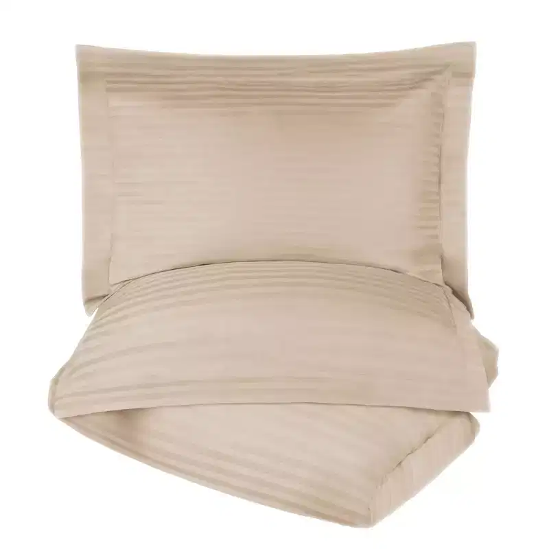 Premium 600-Thread Count Cotton Stripe Duvet Cover and Pillow Sham Set by Blue Nile Mills