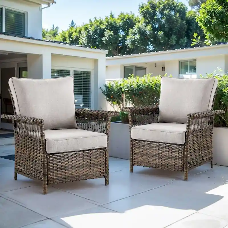 Gymojoy Swivel Rocking Chairs for Patio - Brown