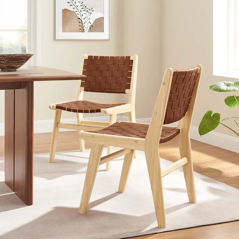 Saoirse Faux Leather Wood Dining Side Chair