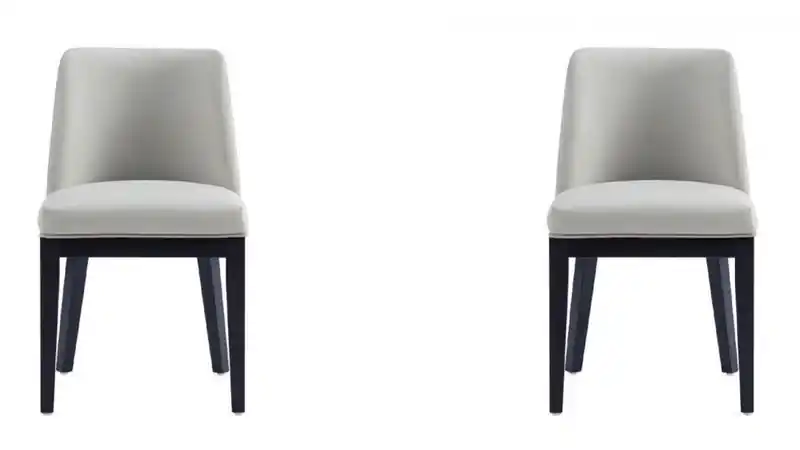 Modern Faux Leather Dining Chairs - Stone Grey