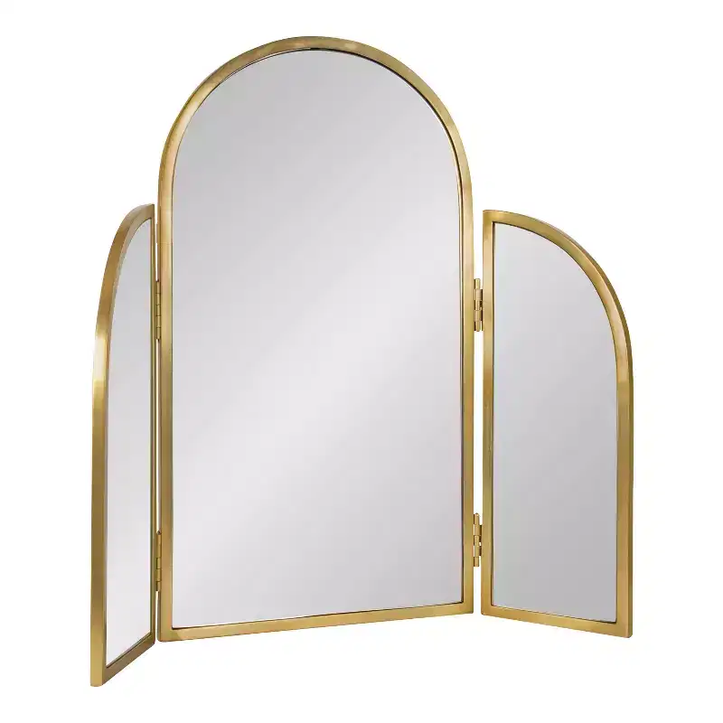 28"x28" Amoli Tripod Arch Mirror Gold - : Modern Style, Wall Mounted, No Assembly Required