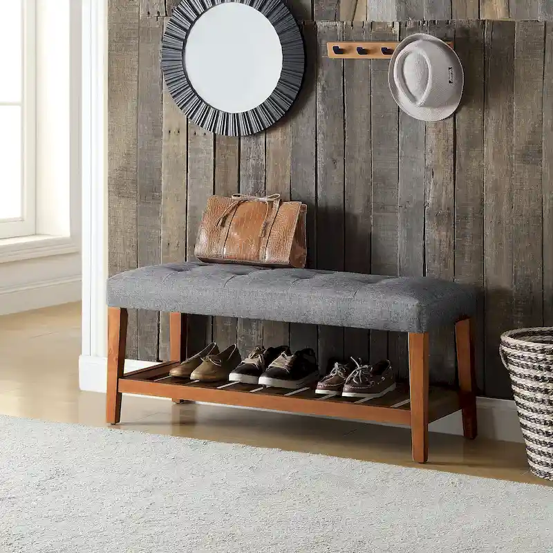 Gray & Oak Finish Bench