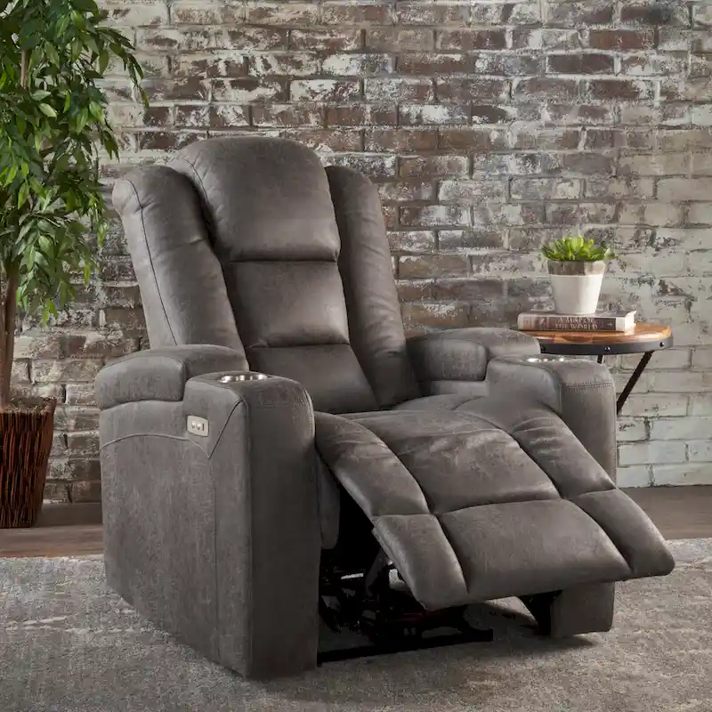 Emersyn Microfiber Power Recliner by Christopher Knight Home