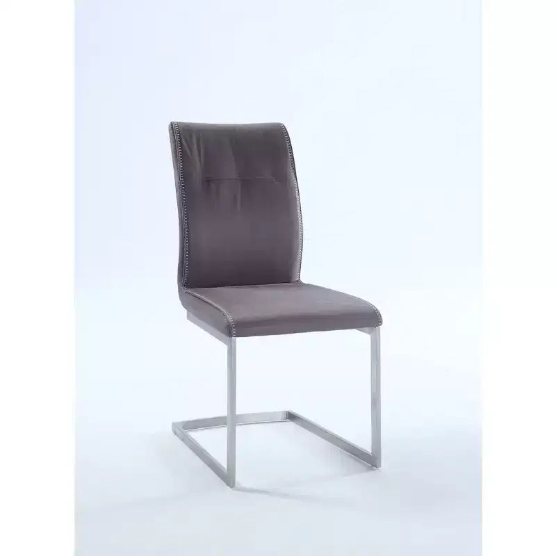 Chintaly Imports,Contemporary Cantilever Side Chair Highlight Stitching - Set of 2