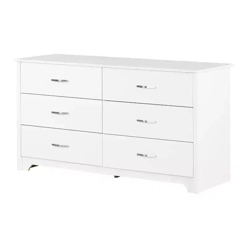6-Drawer Horizontal Dresser in White