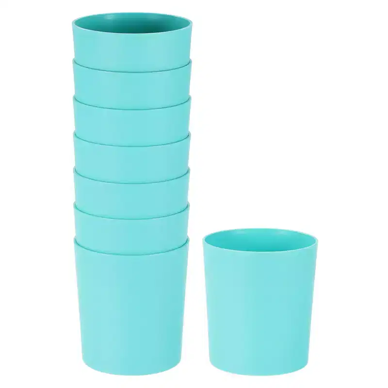 Unique Bargains Plastic Modern Design Plant Pot Round 8 Pcs