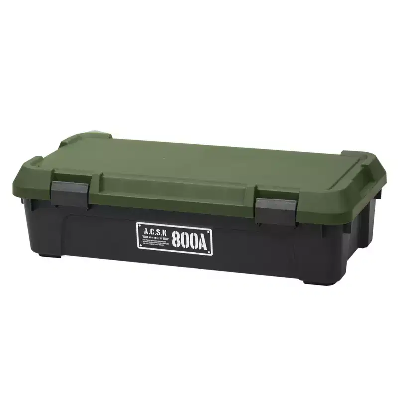 JEJ Astage Tough Trunk 800AX Stackable Heavy-duty Multi-purpose Storage Tote Green Black