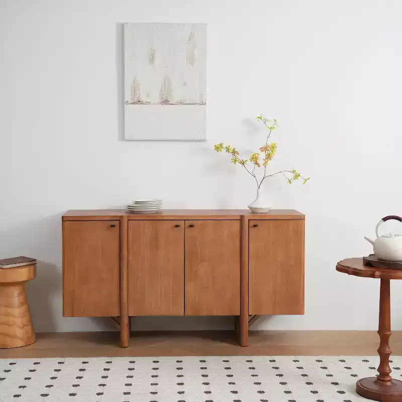 Modern Wood Storage Sideboard with Adjustable Shelves