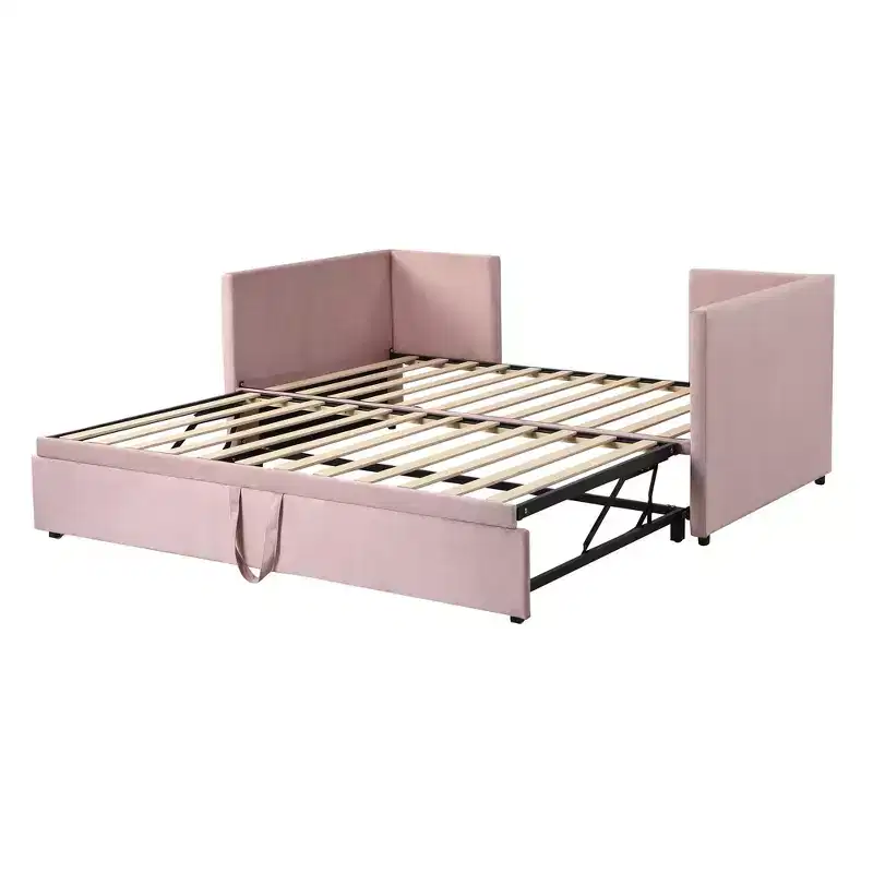 Velvet Twin Daybed with Hidden Trundle - Elegant & Space-Saving