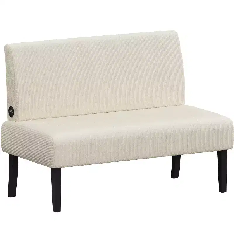 Yaheetech Armless Loveseat, Mini Sofa Seat made with Rubberwood Legs and USB Ports for Living Room