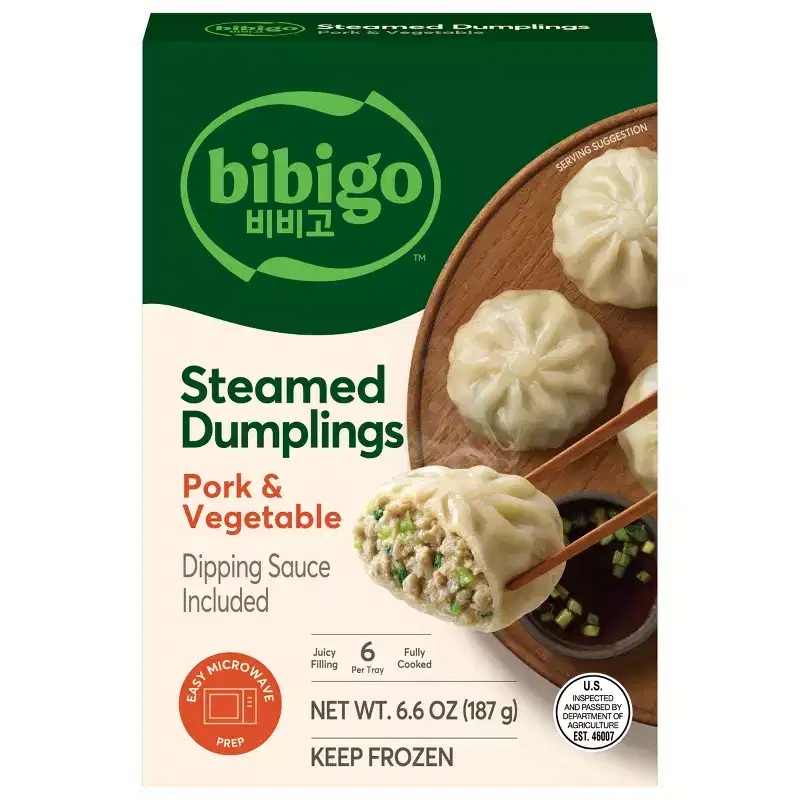 Bibigo Frozen Steamed Dumplings Pork & Vegetable - 6.6oz