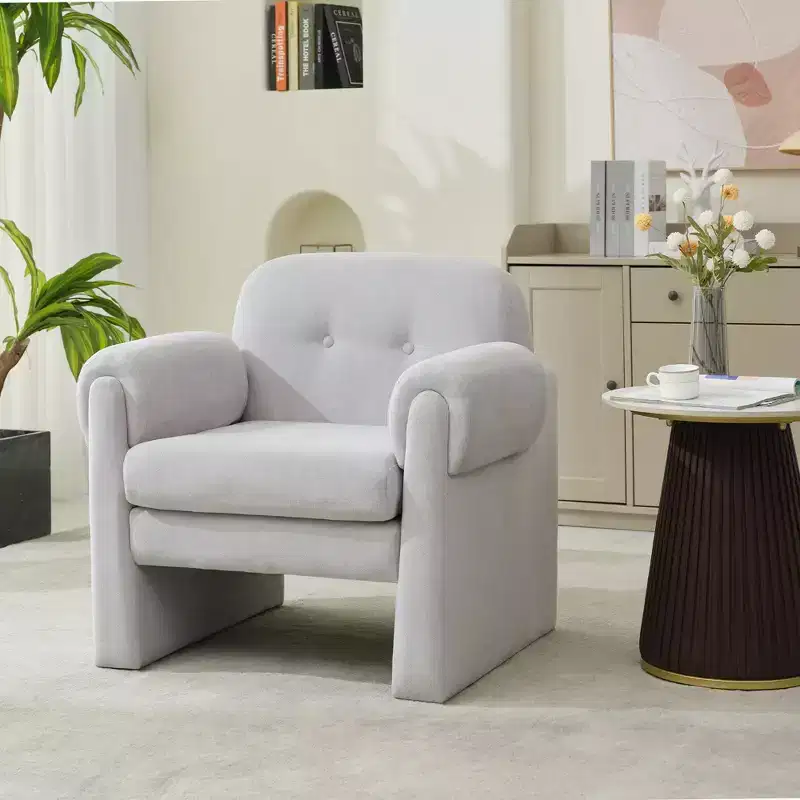Downy Fluffy Cloud Upholstered Accent Chair | Armchair for Bedroom & Living Room