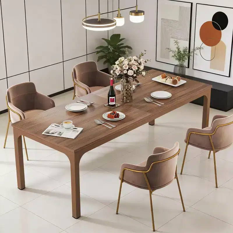 Long Kitchen Table for 6-8 People Rectangular Dining Table