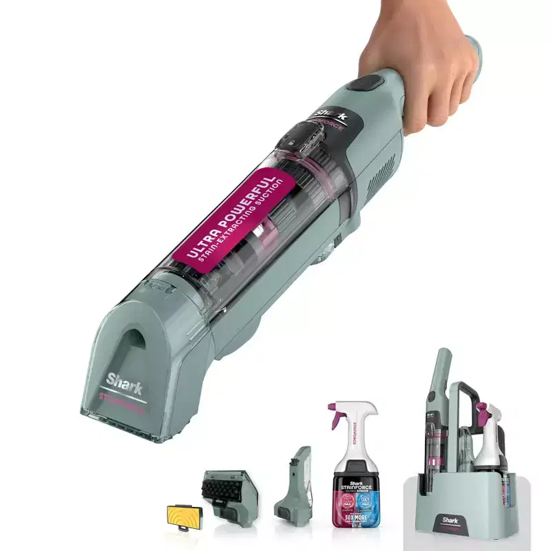 Shark StainForce Portable Cordless Spot & Stain Cleaner with Dual-Activated Cleaning Solution HX101 Gray