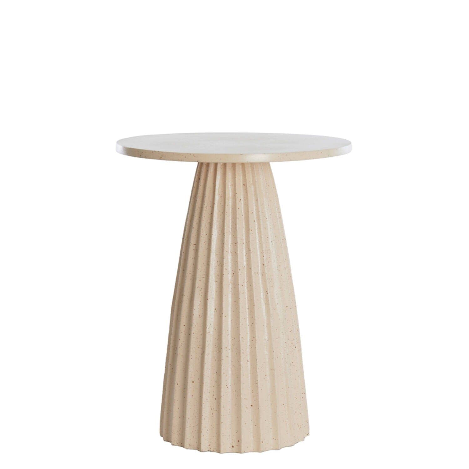 Beige Round Side Table
