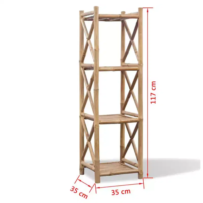 vidaXL Bookcase Bamboo Compact Shelf Square Tropical Bamboo Shelf