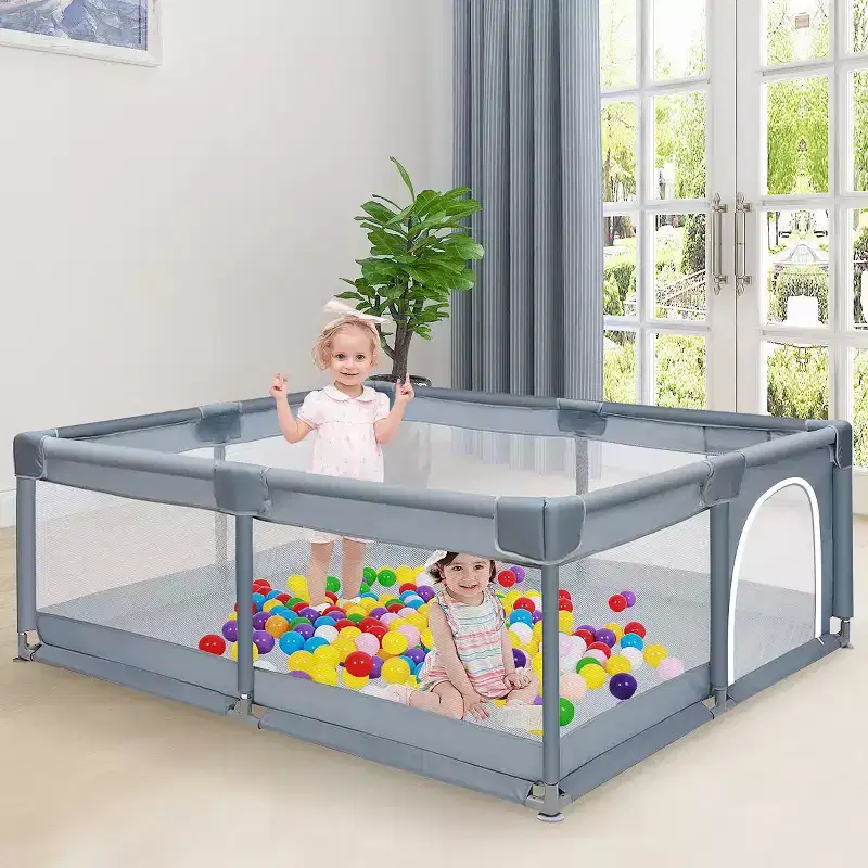 GOTGELIF 79x79 4-Panel Baby Playpen Spacious & Secure Portable Playard