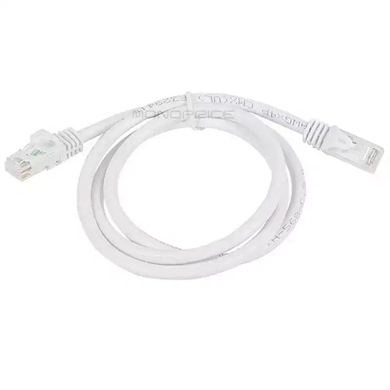 Monoprice Cat6 Ethernet Patch Cable - 3 Feet - White | Network Internet Cord - RJ45, Stranded, 550Mhz, UTP, Pure Bare Copper Wire, 24AWG - Flexboot