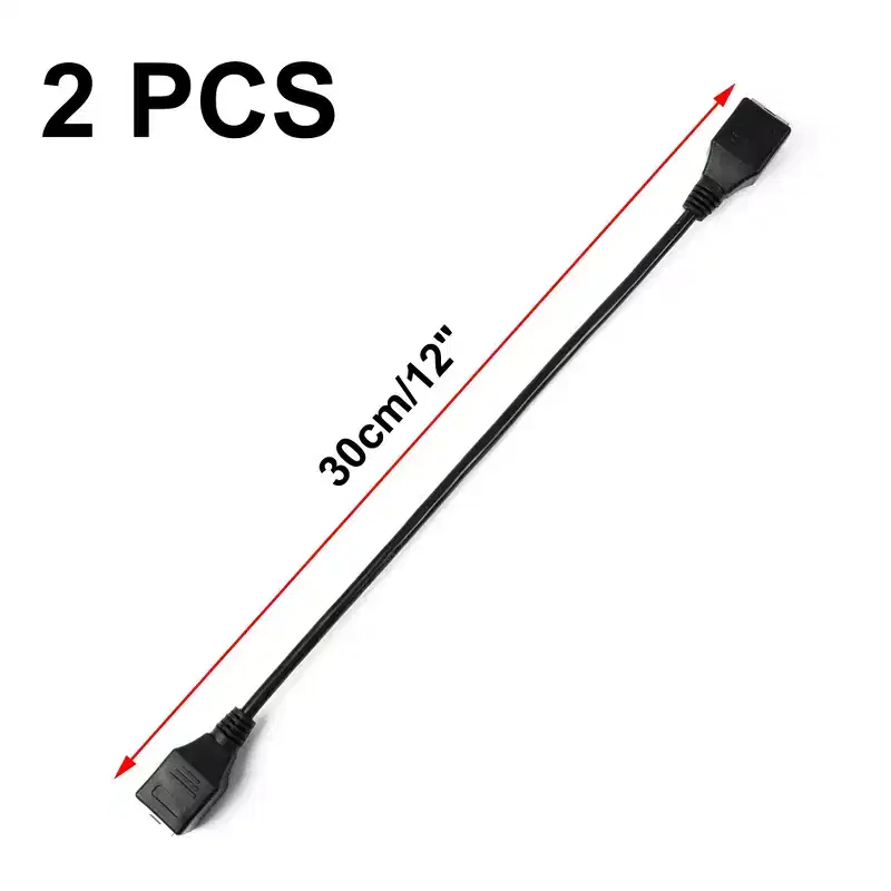 Unique Bargains 30cm 1ft Ethernet Lan Female to Female Network Cable RJ45 Extension Cord 2 Pcs