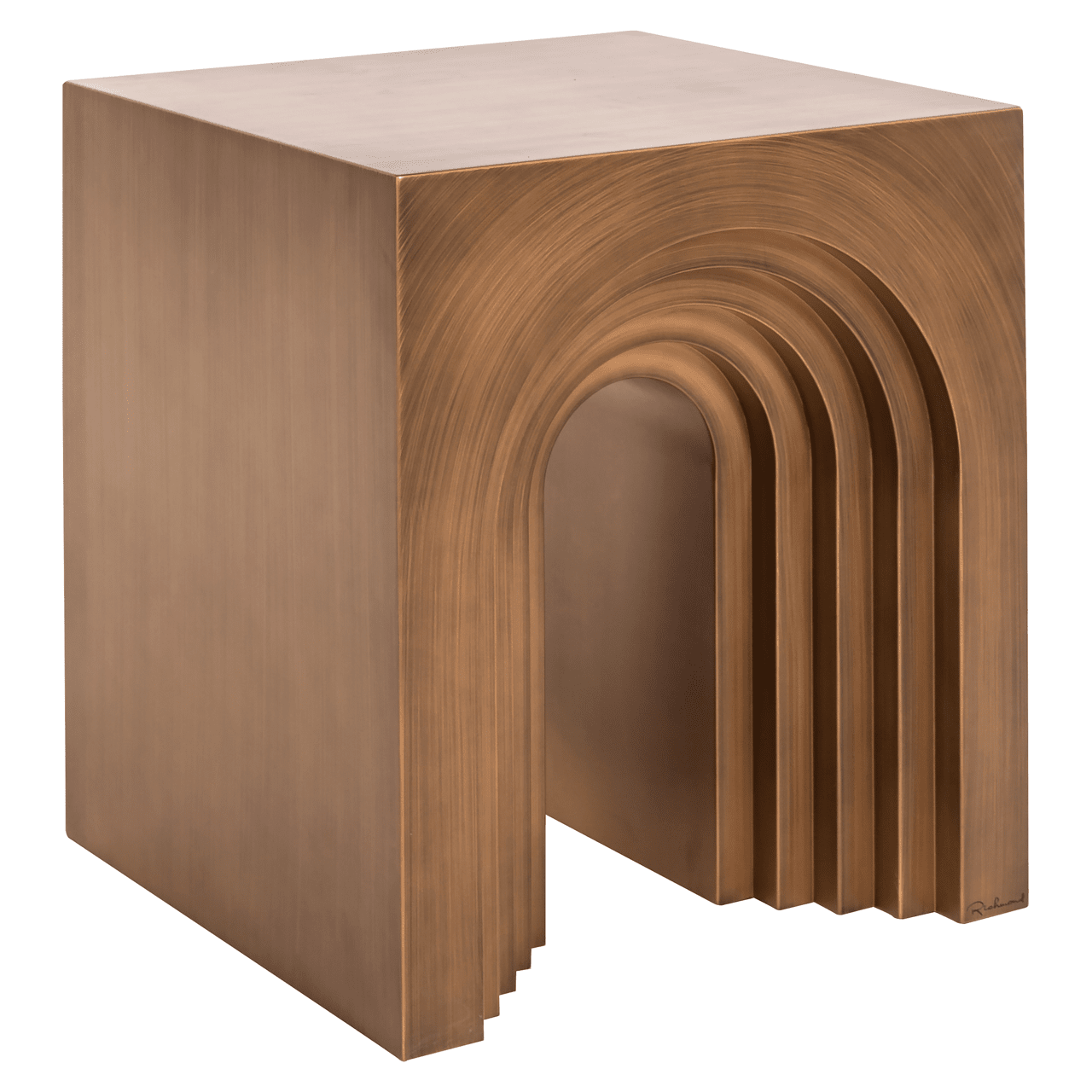Brushed Gold Arched Statement Side Table