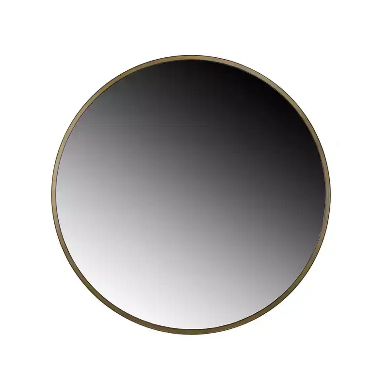 Adelina Gold Circular Wall Mirror - Brewster: Sleek 30-inch Metallic Accent, No Assembly Required