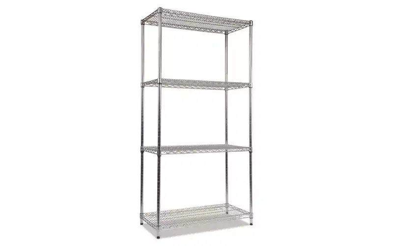 Alera NSF Certified Industrial Four-Shelf Wire Shelving Kit, 36w x 18d x 72h, Silver