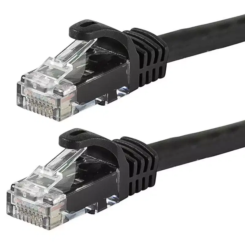 Monoprice Cat5e Ethernet Patch Cable - 0.5 Feet - Black | Network Internet Cord - RJ45, Stranded, 350Mhz, UTP, Pure Bare Copper Wire, 24AWG - Flexboot