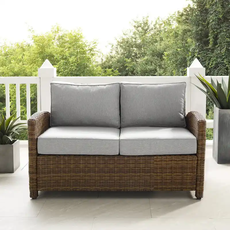 Crosley Bradenton Outdoor Wicker Loveseat - 55 W x 31.75 D x 32.5 H