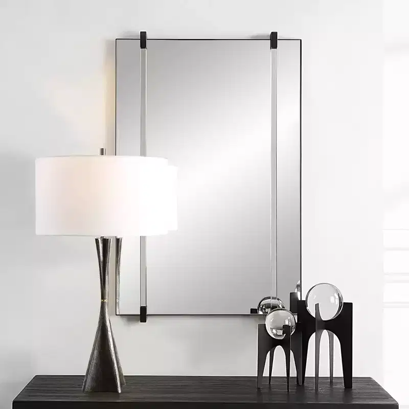 Uttermost Ladonna Matte Black 24 x 37 Rectangular Wall Mirror