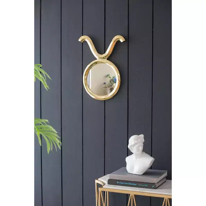 TUYOHW Vintage Wood/Aluminum Frame Decorative Wall Mirror with Woven Texture,Circle Mirror for Bedroom,Living Room