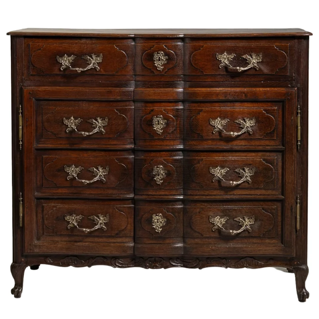 Chateau Provence Walnut Bombe Chest, Circa 1800