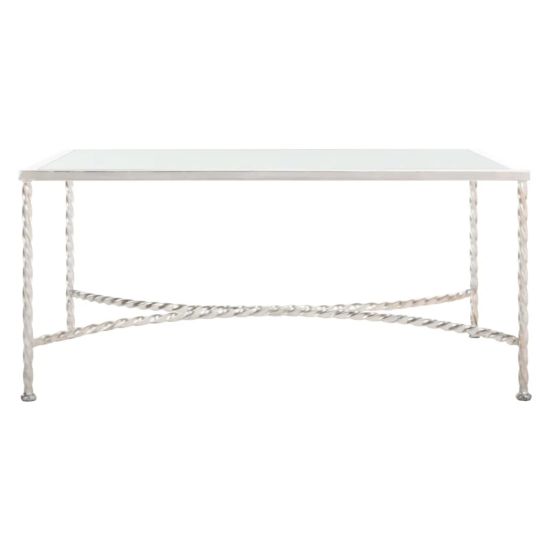 SAFAVIEH Couture Sedighe Glass Coffee Table - 40 W x 24 D x 18 H - 40W x 24D x 18H