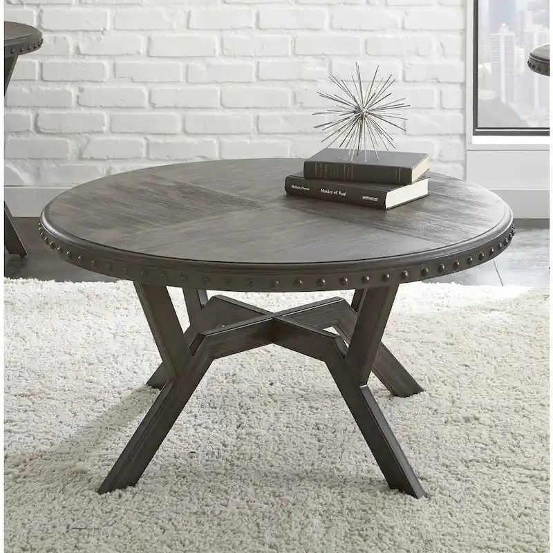 Grey Wood and Metal Industrial Coffee Table