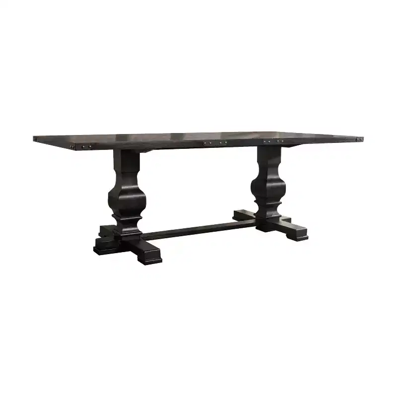 Morland Rectangular Dining Table �C Vintage Black, Trestle Base, Seats 6