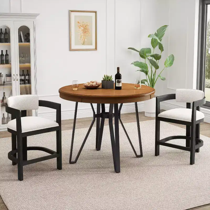 Christopher Knight Home Emily 3pcs Upholstered Wood and Metal Bar Set