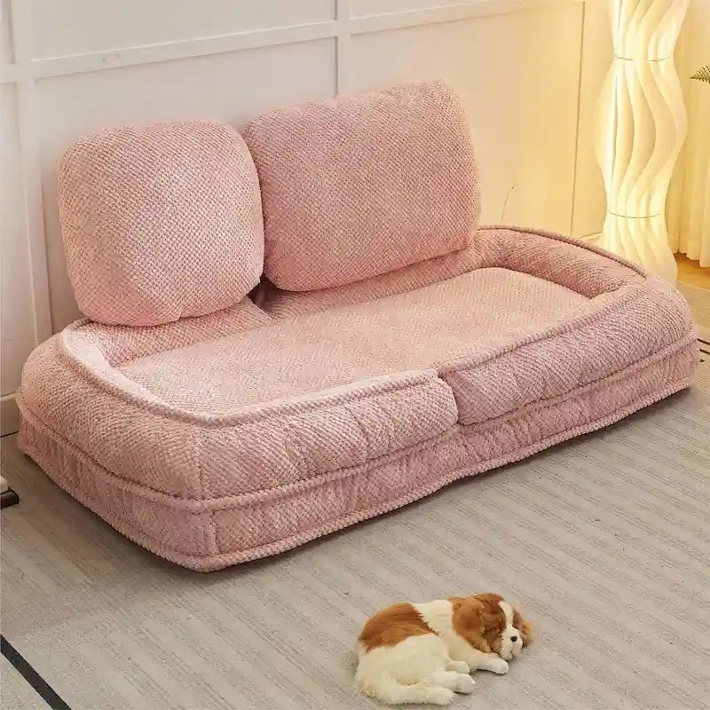 Convertible Flip Chair, Floor Sofa, Folding Couch Bed with 5-Angle Adjustable Backrest