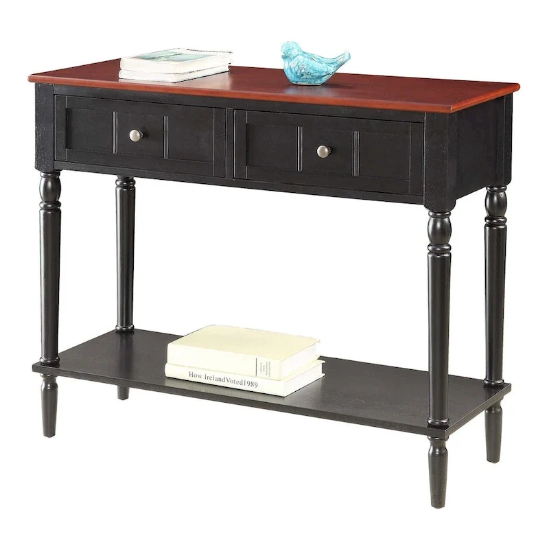 French Country 2 Drawer Hall Table with Shelf