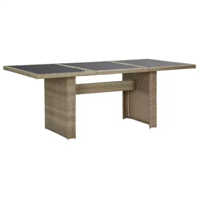 vidaXL Patio Dining Table Outdoor Garden Dinner Table Furniture Poly Rattan
