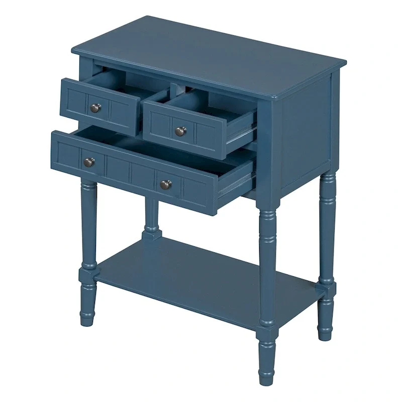 Console Table with 3 Storage Drawers and Bottom Shelf
