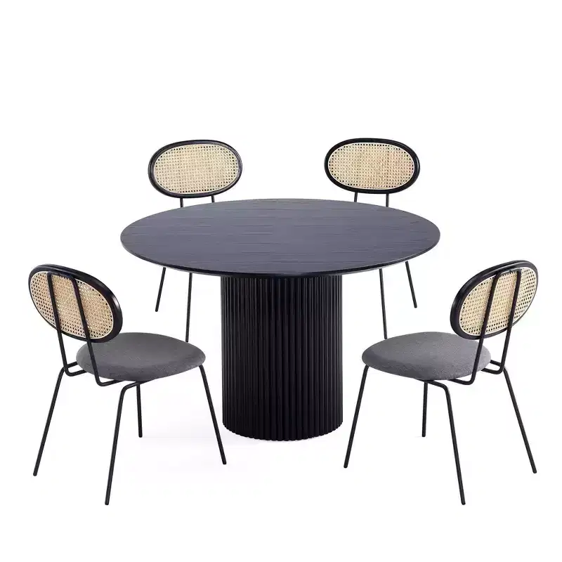 Manhattan Comfort 5pc 47.24" Hathaway and Jardin Round Dining Set