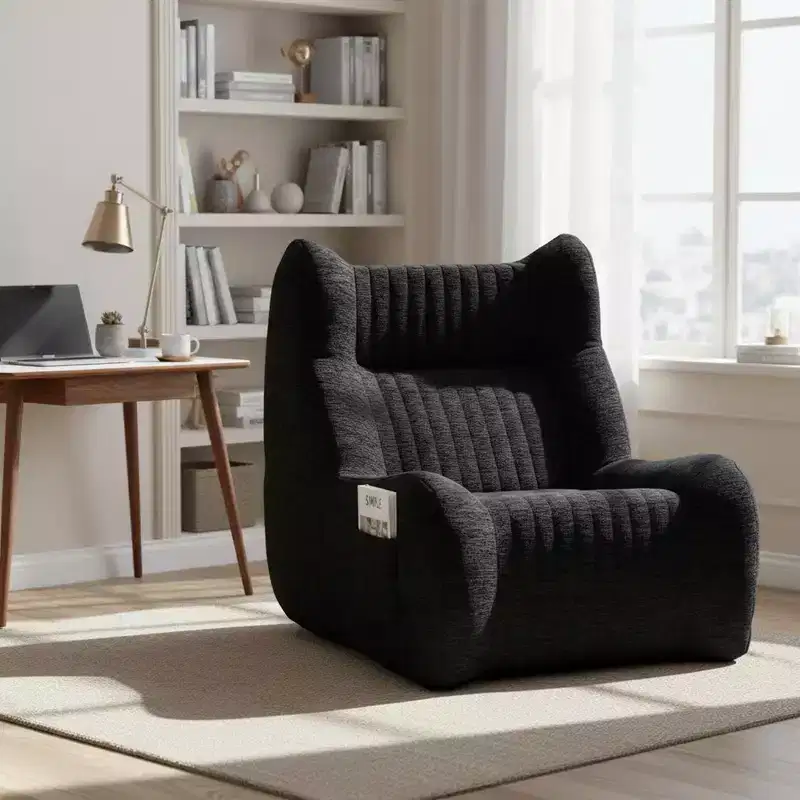 Homy Casa Bean Bag Chair for Adults with Armrests, Chenille Fabric & High-Resilience Foam